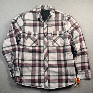 Gotcha Mens Plaid Flannel Shirt Jacket Quilted Lined Size Medium